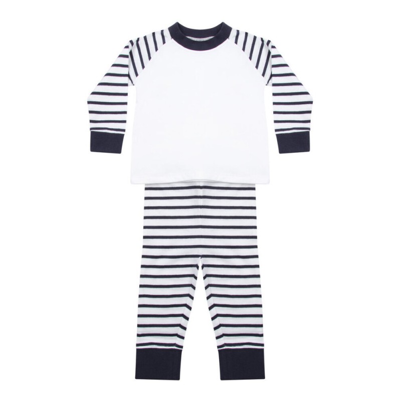 Pyjama bébé rayé à manches longues raglan en coton jersey