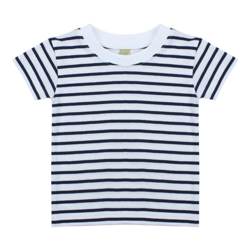 T-shirt marinière bébé manches courtes coton jersey, 160 g/m²