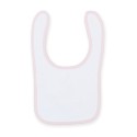 Bavoir bébé uni en coton, fermeture velcro, 200 g/m²