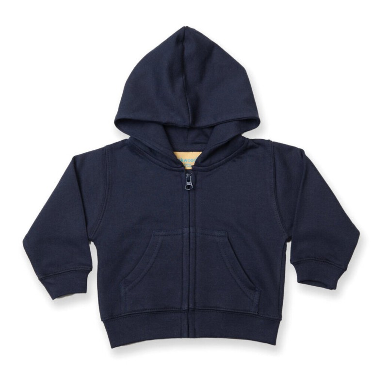 Sweat bébé à capuche zippé avec 2 poches latérales, 280 g/m²