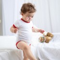 Body bébé bicolore super doux en coton à boutons-pression, 200 g/m²