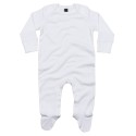 Pyjama bébé uni manches longues en coton bio, 200 g/m² pas cher