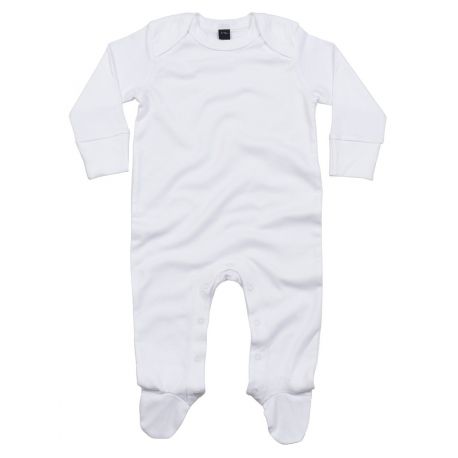 Pyjama bébé uni manches longues en coton bio, 200 g/m² pas cher
