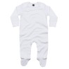 Pyjama bébé uni manches longues en coton bio, 200 g/m² pas cher