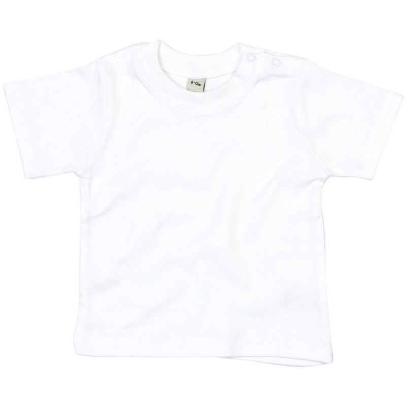 T-shirt bébé coton extensible et doux avec boutons-pression, 200 g/m²