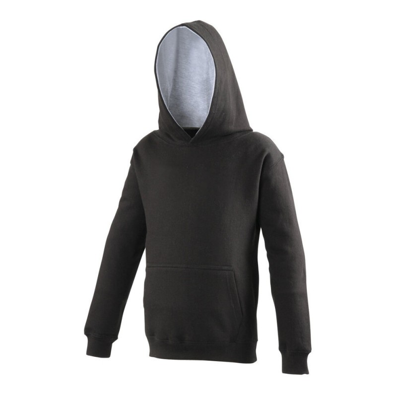 Sweat enfant à capuche bicolore sans cordon, 280 g/m²