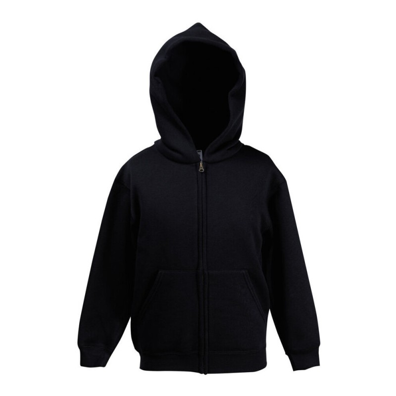 Sweat enfant zippé à capuche doublée en polycoton, 280 g/m²