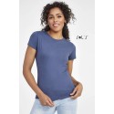 T-shirt femme col rond, 100% coton jersey, 190 g/m²