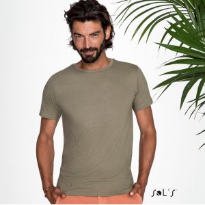 T-shirt homme col rond, manches courtes, 100% coton bio, 155 g/m²