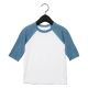 T-shirt baseball enfant bicolore manches 3/4 en polycoton, 130 g/m²