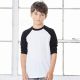 T-shirt baseball enfant bicolore manches 3/4 en polycoton, 130 g/m²