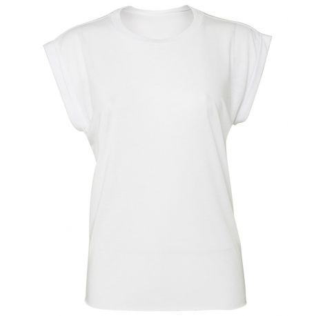T-shirt femme ample avec manches retroussées, 125 g/m²