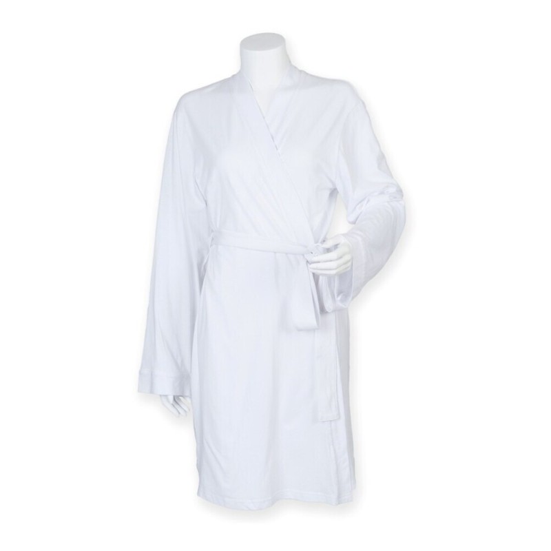 Peignoir femme de bain kimono en tissu jersey avec ceinture, 180 g/m²