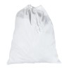 Sac à linge blanc en coton tissé, fermeture par cordelette, 120 g/m²