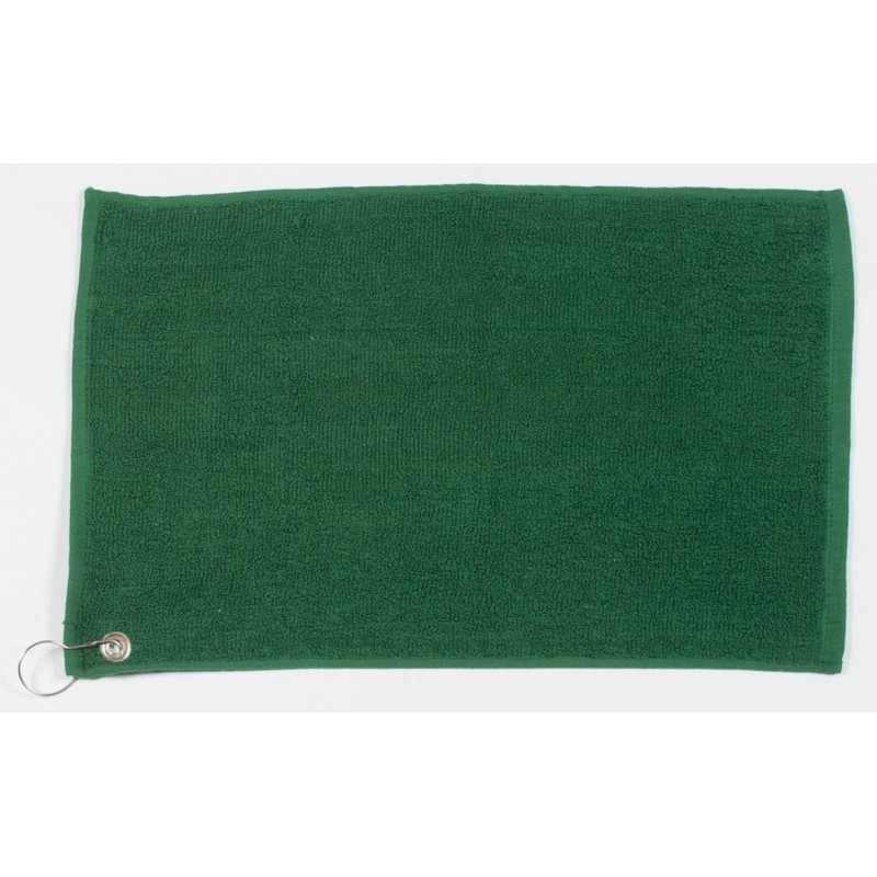 Serviette de golf en coton ringspun avec œillet et crochet, 550 g/m²