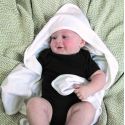 Serviette de bain bébé en coton bio avec capuche, 200 g/m²