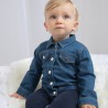 Veste en jean bébé en coton bio avec boutons-pression