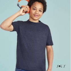 T-shirt enfant col rond, manches courtes, en coton jersey, 150 g/m²