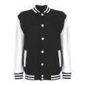 Veste sweat enfant bicolore avec boutons pression, 300 g/m²