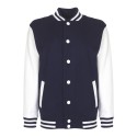 Veste sweat enfant bicolore avec boutons pression, 300 g/m²