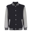 Veste sweat enfant bicolore avec boutons pression, 300 g/m²