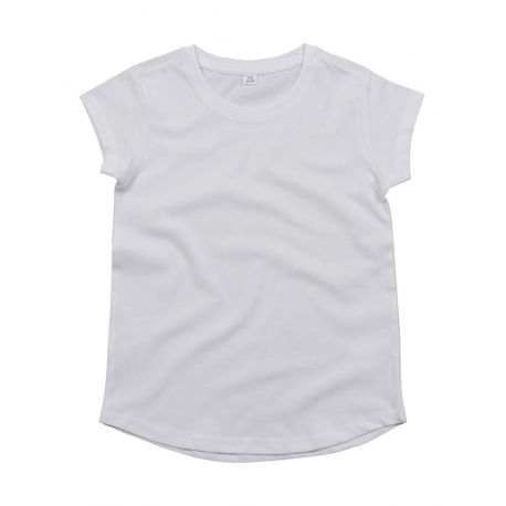 T-shirt fille moderne en coton, base arrondie, 150 g/m²