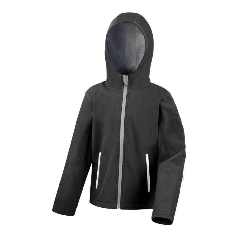 Veste softshell à capuche enfant coupe-vent et imperméable