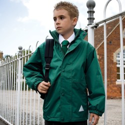 Veste enfant polaire réversible en coupe-vent imperméable