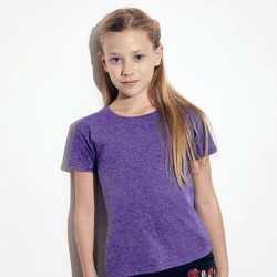 T-shirt fille iconic en coton doux, étiquette détachable, 150 g/m²