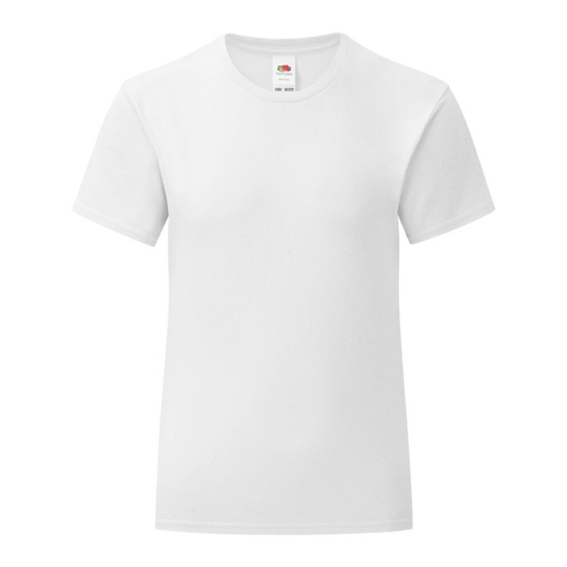 T-shirt fille iconic en coton doux, étiquette détachable, 150 g/m²