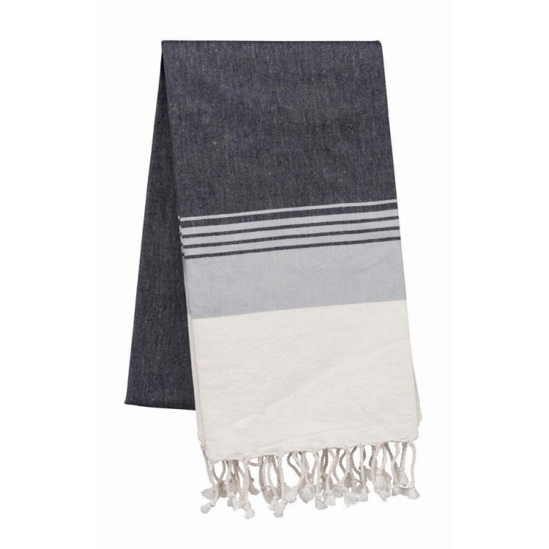 Serviette fouta à rayures avec franges torsadées, 145 g/m²