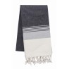 Serviette fouta à rayures avec franges torsadées, 145 g/m²