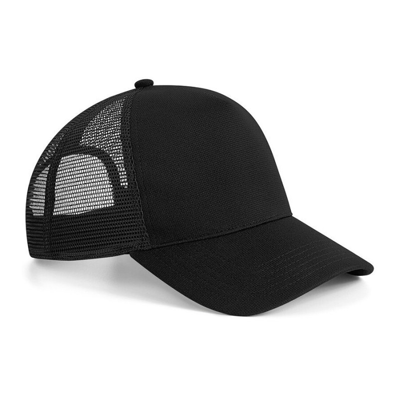 Casquette trucker 5 panneaux en micro maille et maille filet