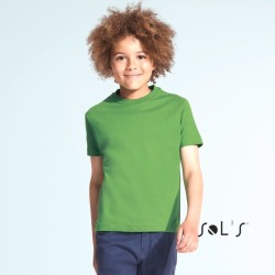 T-shirt enfant en coton épais col rond, manches courtes, 190 g/m²