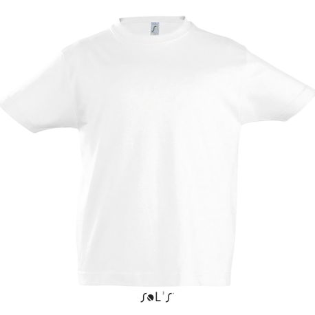 T-shirt enfant en coton épais col rond, manches courtes, 190 g/m²