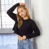 Sweat-shirt set in femme court Crop Top et ample, 220 g/m²