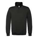 Sweat-shirt pull moderne col zip en polycoton, 280 g/m² 