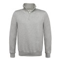 Sweat-shirt pull moderne col zip en polycoton, 280 g/m² 
