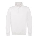 Sweat-shirt pull col zip de qualité en majorité coton, 280 g/m² 