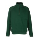 Sweat col zippé en polycoton, manches raglan, 280 g/m² 