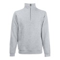 Sweat col zippé en polycoton, manches raglan, 280 g/m² 