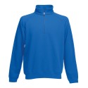 Sweat col zippé en polycoton, manches raglan, 280 g/m² 