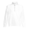 Sweat col zippé en polycoton, manches raglan, 280 g/m² 