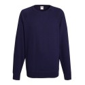 Sweat léger homme polycoton manches raglan, coupe ajustée, 240 g/m²
