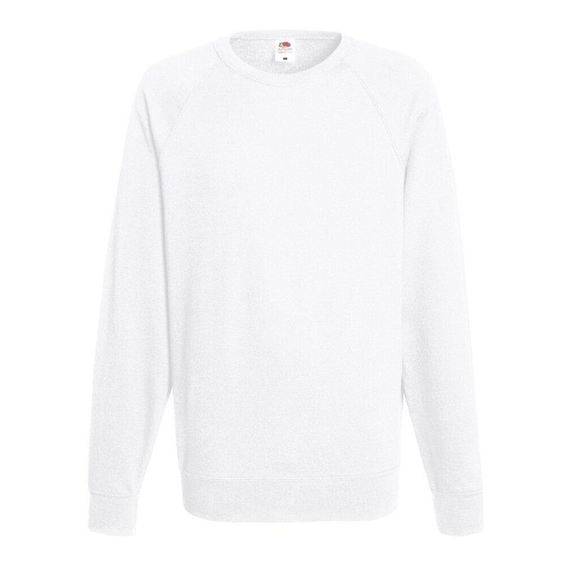 Sweat léger homme polycoton manches raglan, coupe ajustée, 240 g/m²