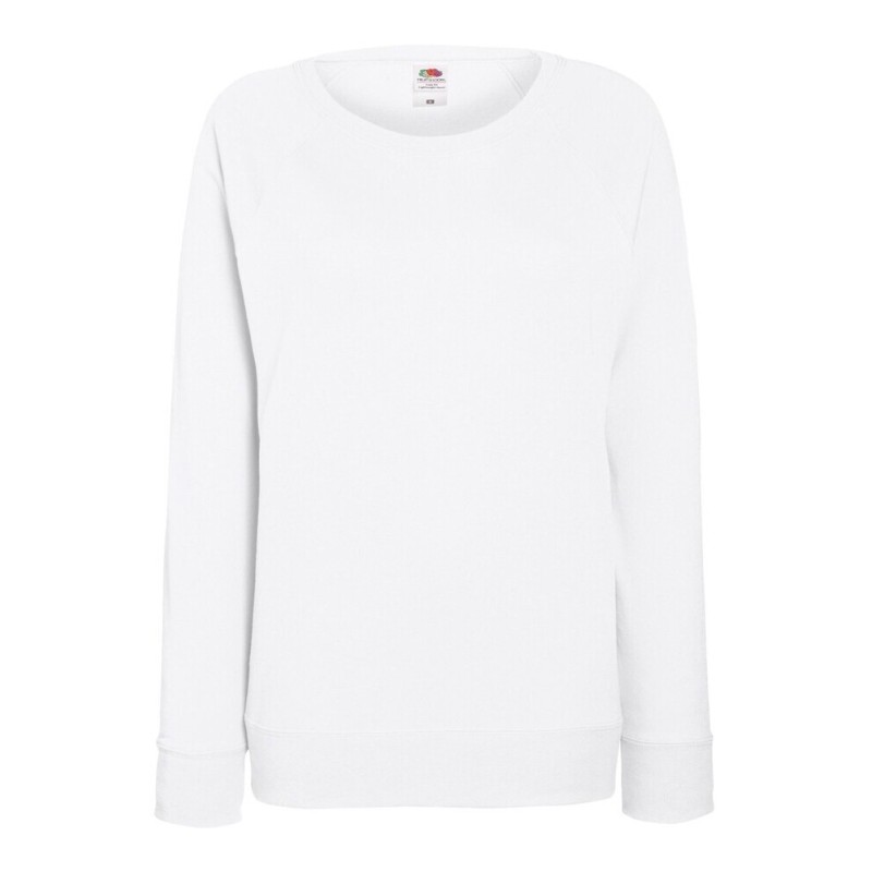 Sweat léger femme polycoton manches raglan, coupe ajustée, 240 g/m²