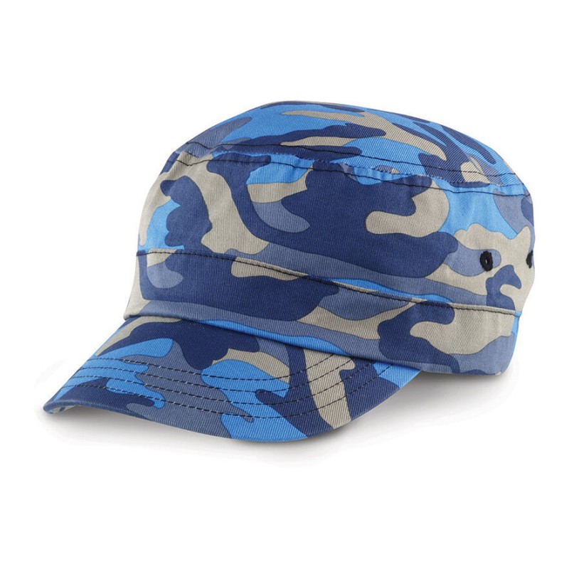 Casquette camouflage style militaire en coton, visière courte