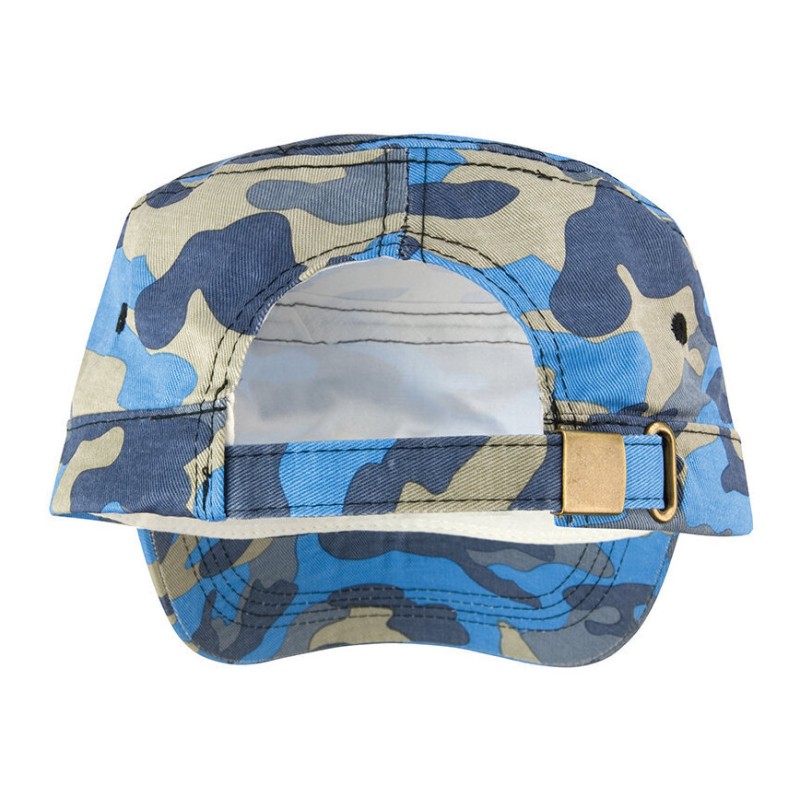 Casquette camouflage style militaire en coton, visière courte