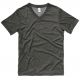 T-shirt homme col V, coupe slim en coton jersey doux, 145 g/m²