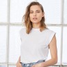 T-shirt femme ample avec manches retroussées, 125 g/m²